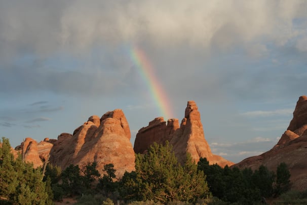Rainbow over Arches National Park