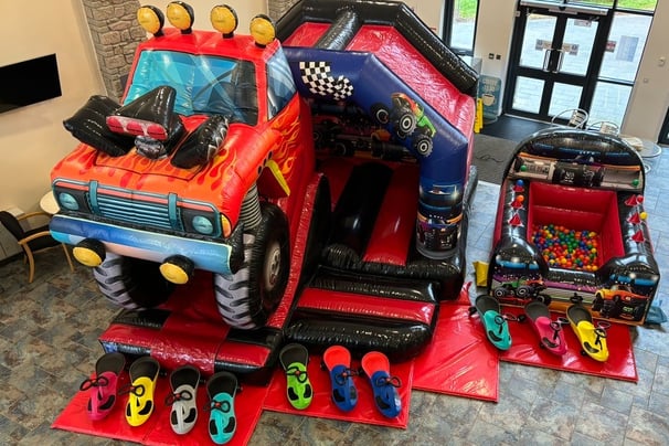 3D Monster Truck Bouncy Castle Party Package - Jumpin Janners - Bouncy Castle Hire Plymouth