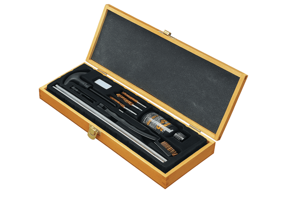 a wooden box with a bottle of wine and a bottle of wine