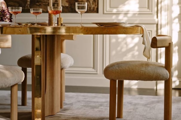 brass dining room table