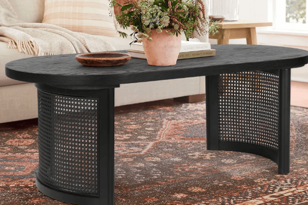black rattan coffee table