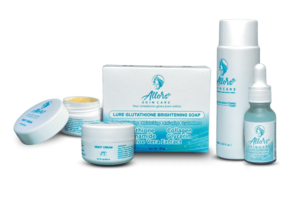 A collection of Allors Skincare products, designed for glowing skin.