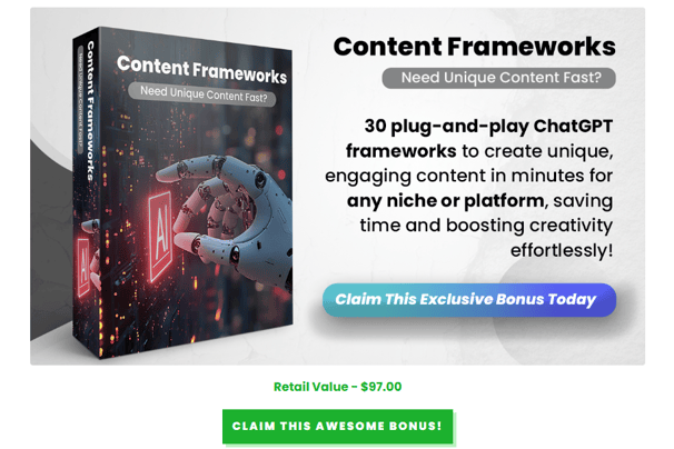 a book cover of content frameworks written on it