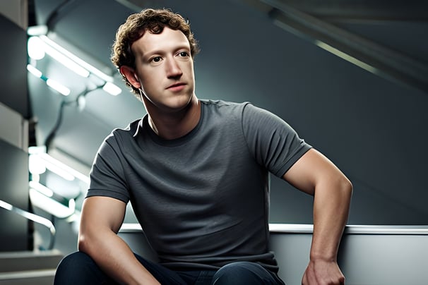 Mark Zuckerberg in gray t-shirt