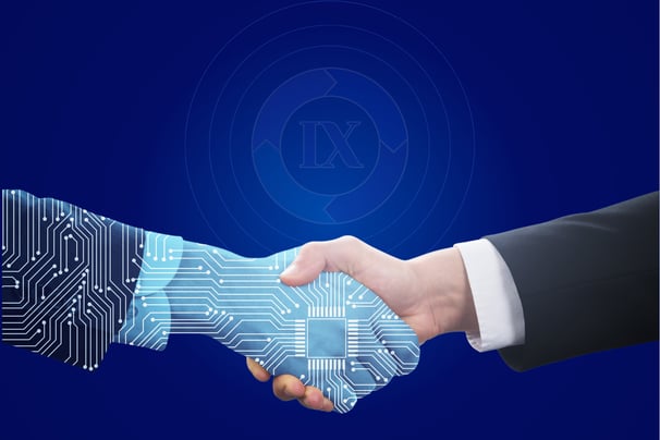Digital-human handshake symbolizing tailored AI security solutions for diverse industries