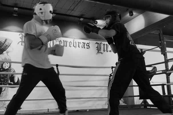 Boxeur en action