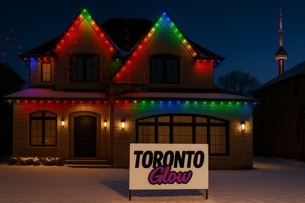 Celebright permanent LED lights installed on home exterior by Toronto Glow