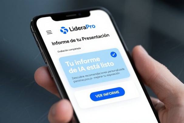 Con la app LideraPro la IA te informa al instante de posibles mejoras en tu comunicación.