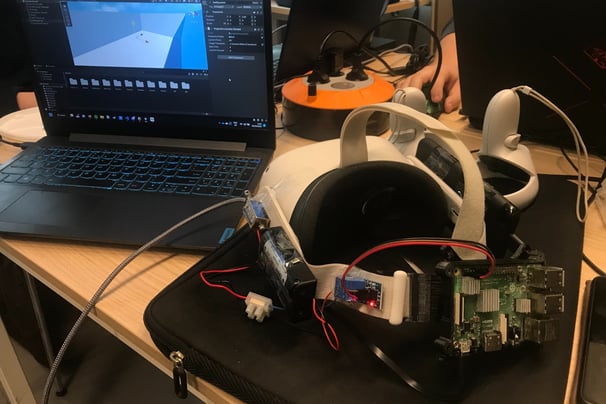 A VR-headset that has implemented a microprocessor.