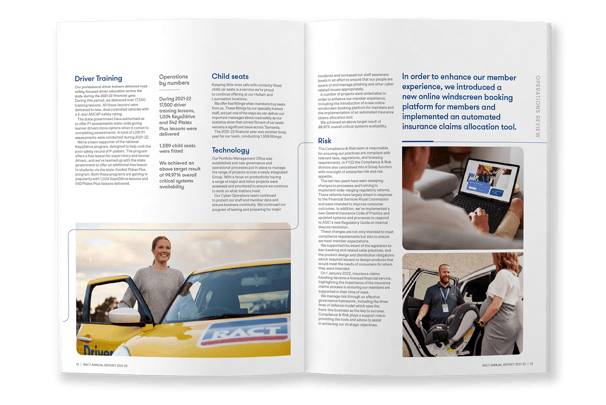 Annual report, typesetting by Michelle Pirovich, Squeezebox