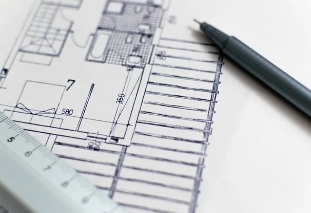 plan architecture dessiné au feutre