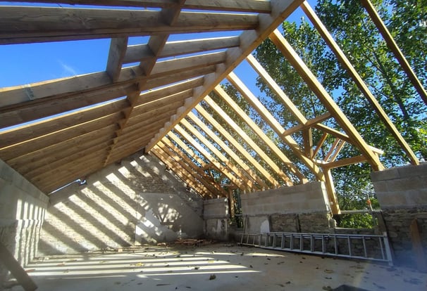 Vue charpente Corrèze CCBC bois ossature