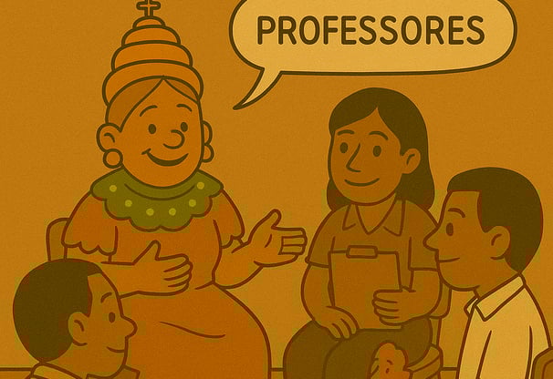 Dona Eunilde conversa com professores em roda de formação sobre cultura quilombola