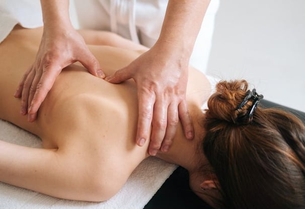 a woman is shown in a massager