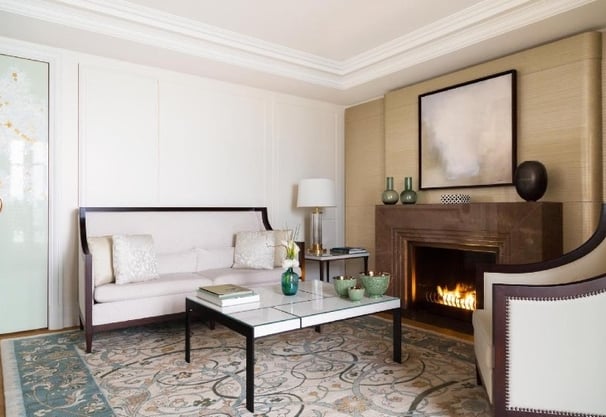 Textural fine art composition bespoke piece by Lumai Studio in private suite at The Woodward Geneva