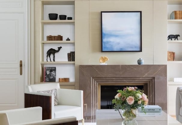 Site-responsive fine art painting created by Lumai Studio for spa interior at The Woodward Geneva