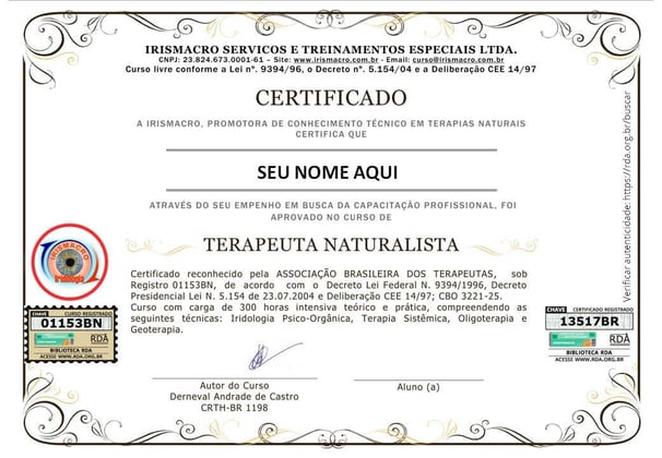 Curso Livre de Terapias Naturais com Ênfase em Iridologia