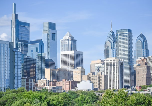 Daytime View of the Philadelphia skyline