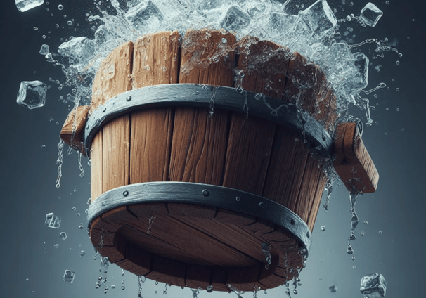 Seau d'eau froide pour sauna en bois, eau glacée