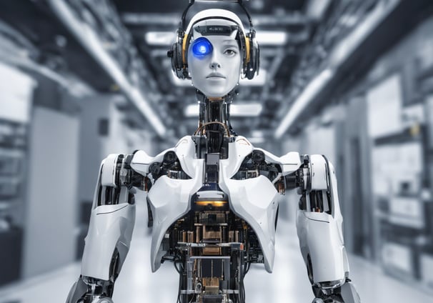human robot toy near wall