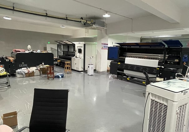 polyscarf office with printing machine