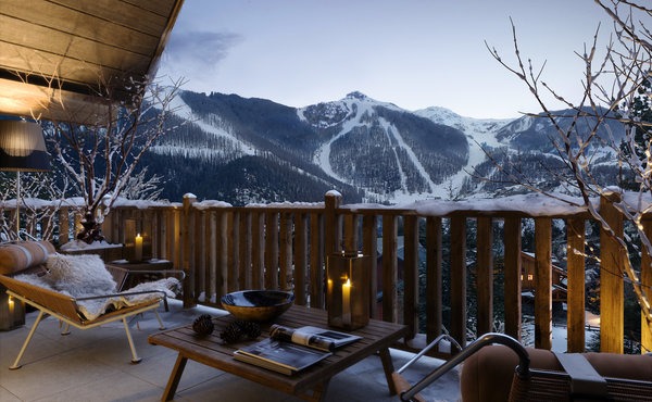 Image de la terrasse d'un des appartements de la résidence neuve d'Auron