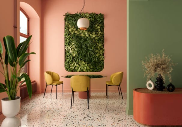 mid century modern mustard color dining chairs