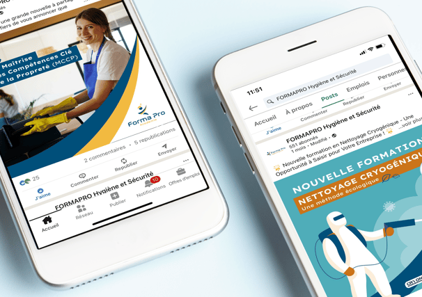Réalisation : Postes réseaux sociaux pour Forma Pro hygiène et sécurité - Amy Atelier Graphique
