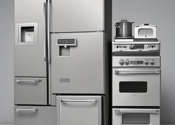 A close-up of a white appliance with a glowing orange indicator light next to a switch marked with 'I' and 'O'. The appliance is situated on a metallic surface.