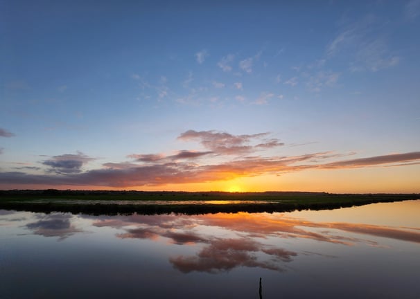 coucher de soleil marais du cotentin normandie