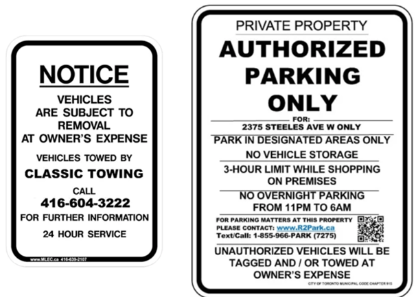 Commercial Parking Sign Packages Available