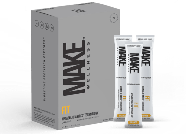 Product packaging of Make Wellness Fit drink
