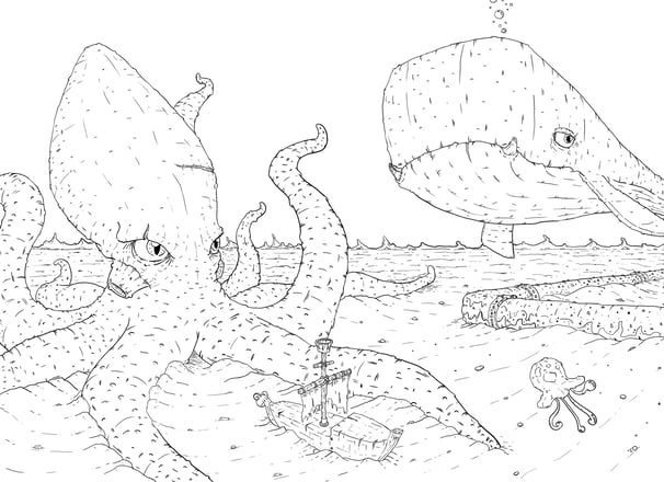 ink art - under the sea