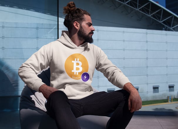 Hoodie Bitshirt "Nemesis" Logo Bitcoin 100% en Silicone. 