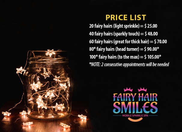 Fairy Hair Smiles Price List (20-40-60-80-100)
