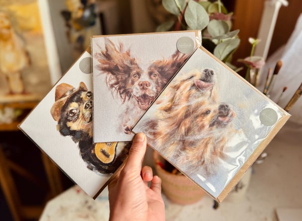 A selection of Alex Goddard's greeting cards featuring designs taken from her original artwork.