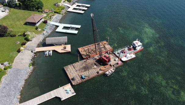 miami seawall waterfront with water and a dock and floating dock