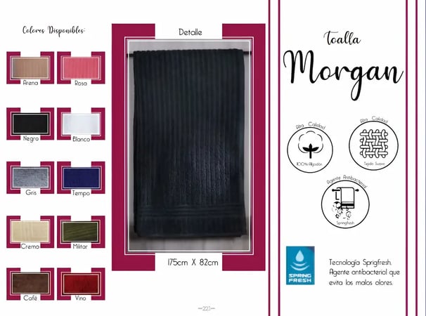 Toallas de multiples colores modelo Toallas Morgan de la marca Colchas Primavera