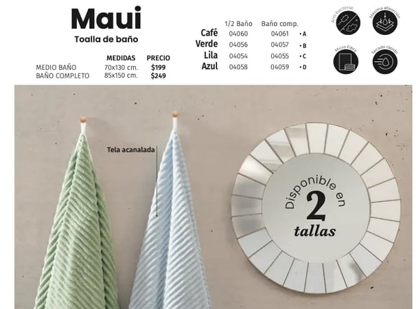 Toallas de multiples colores modelo Maui de la marca Intima Hogar
