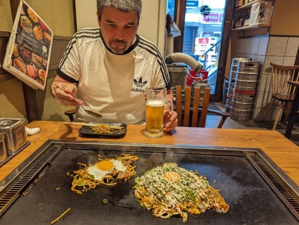 Okonomiyaki in Osaka