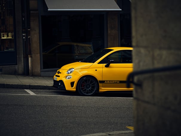 Yellow Abarth in Geneva