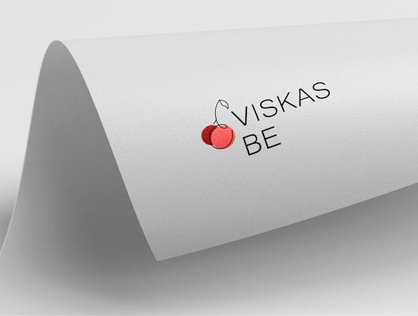 Viskas be logotipas ir vizualinis identitetas sveikos mitybos tinklaraščiui