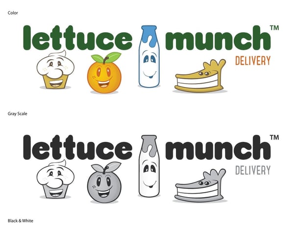 lettuce munch delivery logo design