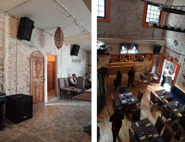 instalación audio en restaurante