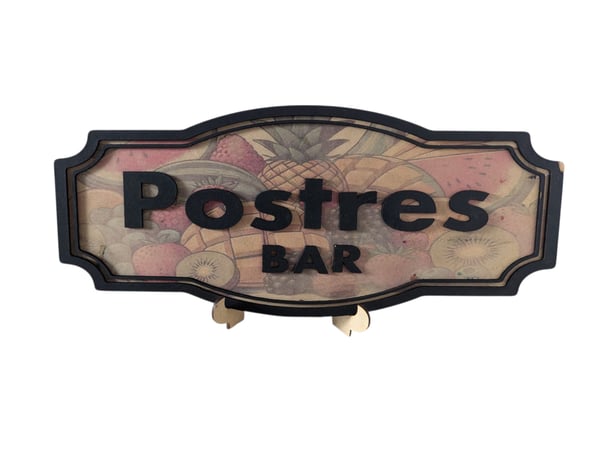 Letrero personalizado Postres MDF