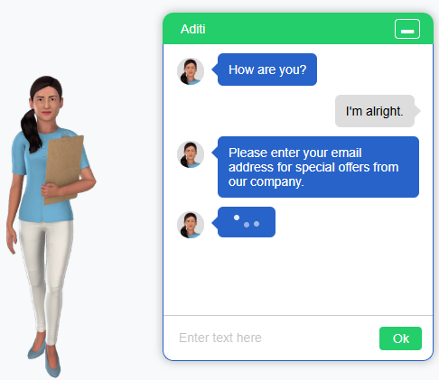Chat Bot Next To Avatar on talkaiwithme.com