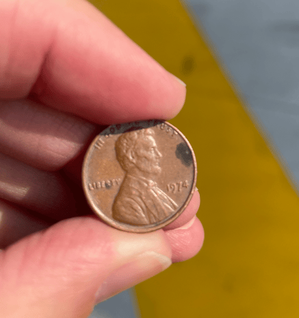 a person holding a penny penny penny penny penny penny penny penny penny penny penny penny