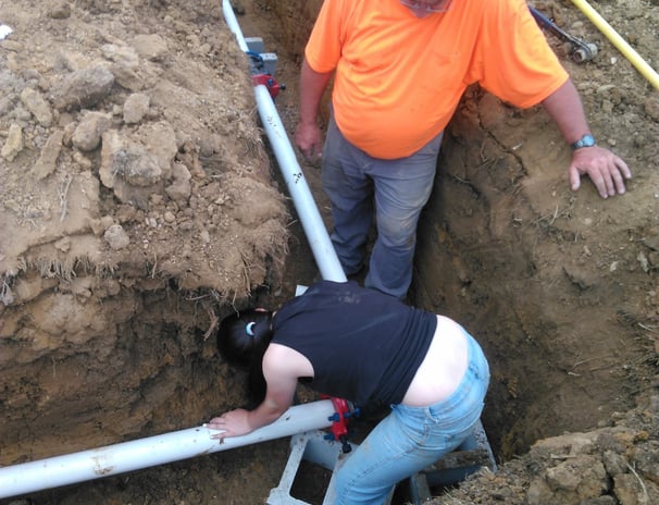 installing 3-inch water main