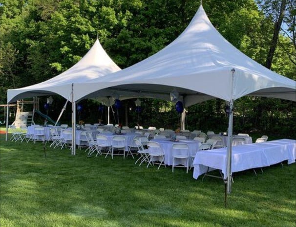 20x20 tent on a patio in el paso