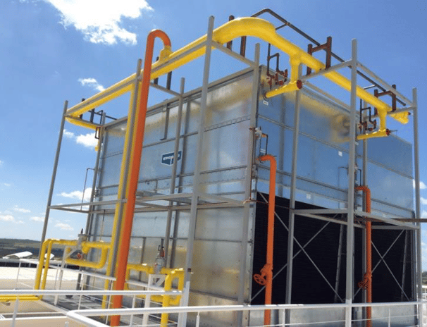 a large metal structure with a large metal structure